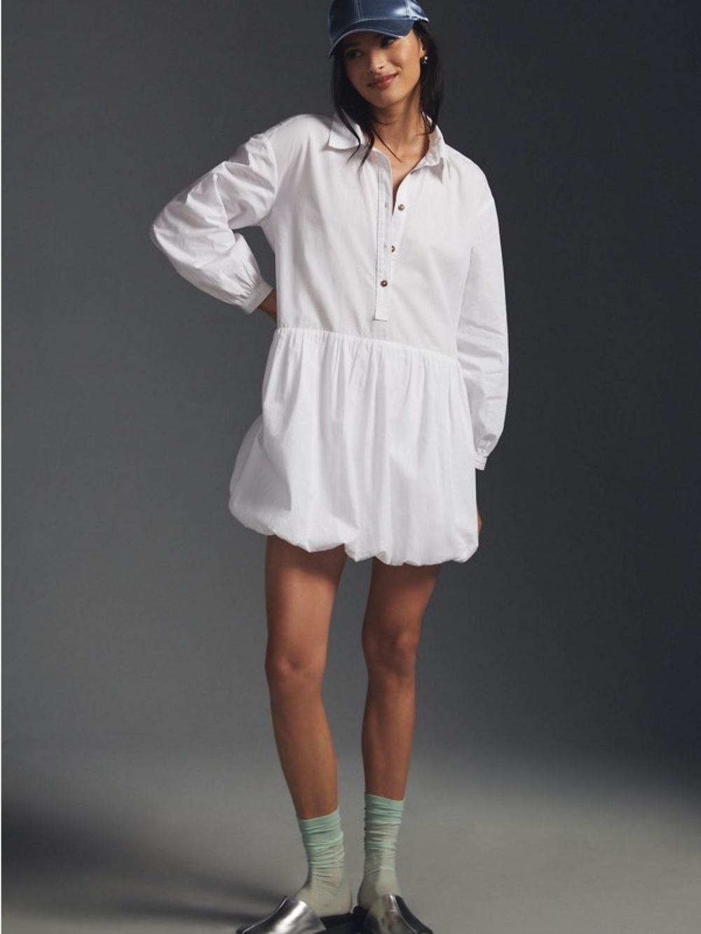 Anthropologie Maeve Bubble Hem Shirt Dress